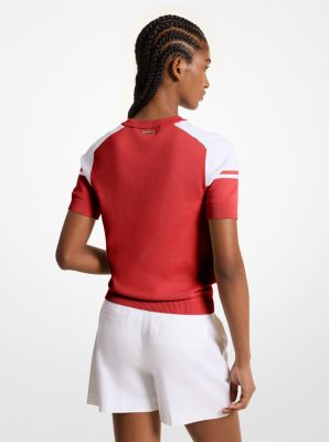 KORS Cotton Blend Short-Sleeve Sweater image number 1