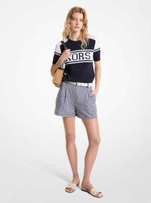 KORS Cotton Blend Short-Sleeve Sweater image number 0