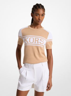 KORS Cotton Blend Short-Sleeve Sweater image number 0