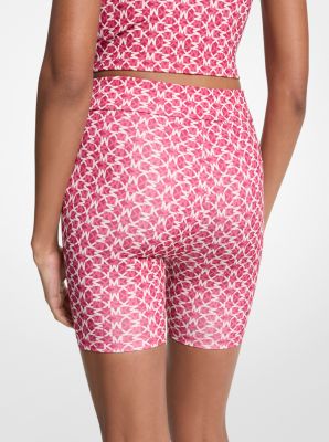 Logo Print Stretch Knit Biker Shorts image number 1