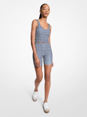 Logo Print Stretch Knit Biker Shorts image number 0