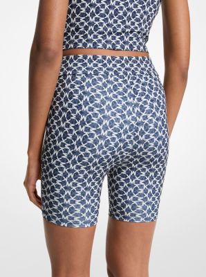 Logo Print Stretch Knit Biker Shorts image number 1