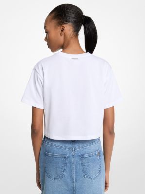 Sequined Graphic Cotton T-Shirt