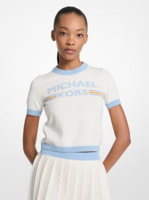Logo Knit Short-Sleeve Sweater