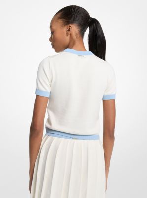 Logo Knit Short-Sleeve Sweater