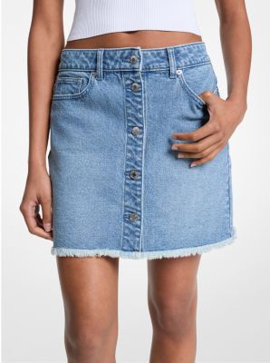 Frayed Denim Mini Skirt