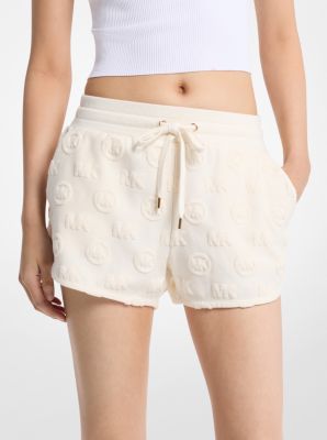 Logo Jacquard Terry Shorts in HUESO | Michael Kors