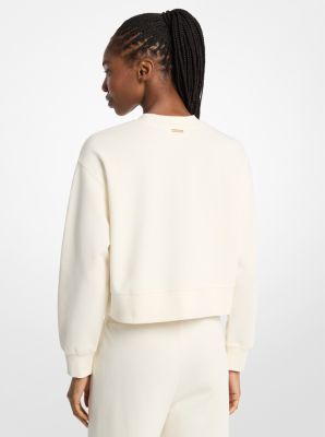 Graphic Logo Cotton Blend Cropped Sweatshirt