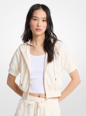 Logo Jacquard Terry Short-Sleeve Jacket