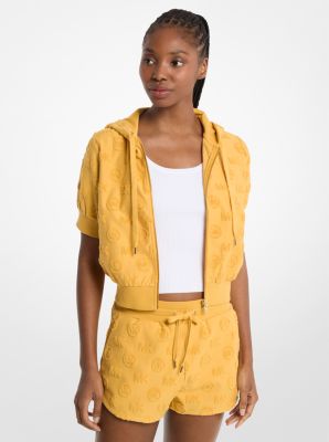 Logo Jacquard Terry Short-Sleeve Jacket