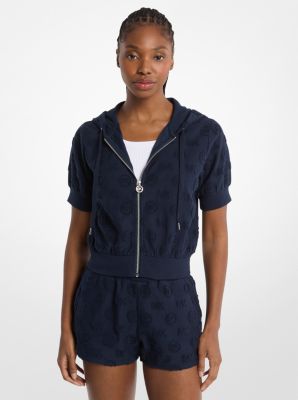 Logo Jacquard Terry Short-Sleeve Jacket