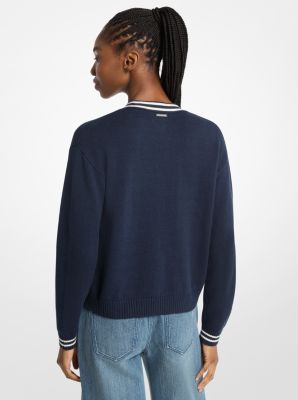 KORS Varsity Cardigan in MIDNIGHTBLUE | Michael Kors