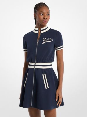 Mini-robe en m&eacute;lange de coton &agrave; fermeture &eacute;clair in MIDNIGHTBLUE | Michael Kors