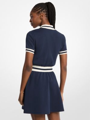 Mini-robe en m&eacute;lange de coton &agrave; fermeture &eacute;clair in MIDNIGHTBLUE | Michael Kors