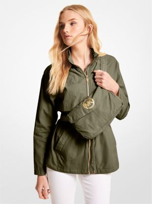 MICHAEL Michael Kors Women's Dark Green Hooded Anorak Jacket