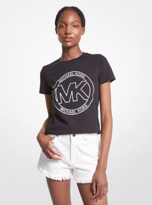 Logo Charm Print Organic Cotton T Shirt Michael Kors