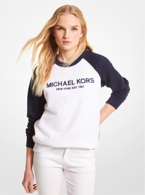 Logo Color-Block Cotton Blend Sweatshirt | Michael Kors