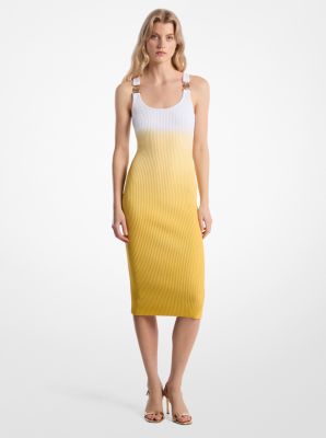 Ombré Ribbed Stretch Viscose Dress image number 0