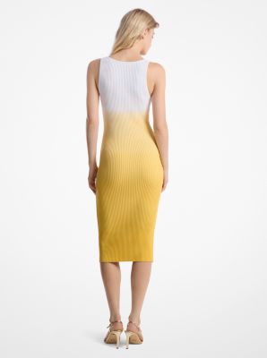 Robe en viscose extensible côtelée à effet ombré