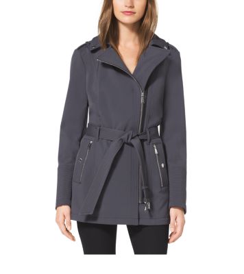 Michael kors asymmetrical belted sales coat