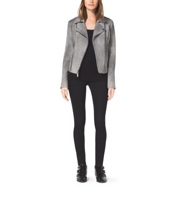 Tricotto – 231 – Suede Moto Jacket with Zippered Pockets