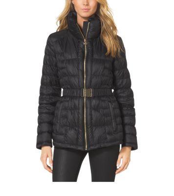 michael kors belted puffer jacket