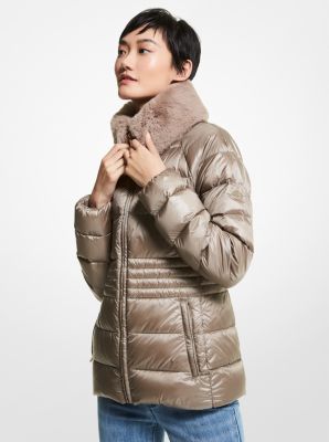 Michael kors faux fur puffer online coat