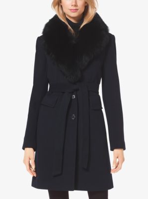 michael kors coat with fur collar