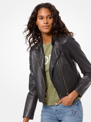 michael kors women's leather jacket