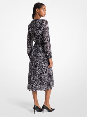 Kate Ocelot Print Georgette Dress