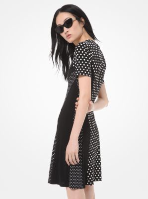 Mixed Polka Dot Matte-Jersey Dress