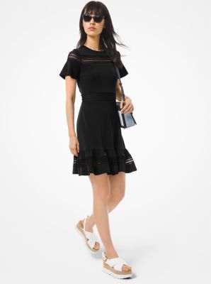 mesh jersey dress