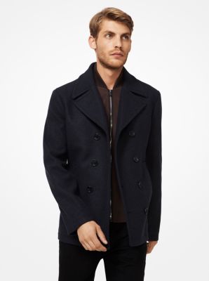 michael kors men's wool pea coat