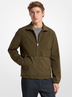 MK Windbreaker Aus Jacquard Mit Logomuster - Grün