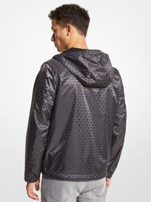 Medium Men's Reversible Monogram Nylon Windbreaker Black