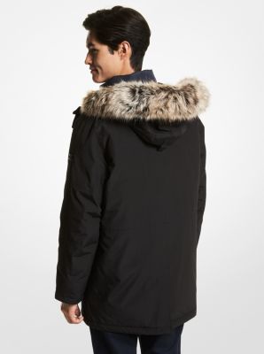 Benson Faux Fur Trim Woven Parka | Michael Kors