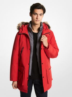 Benson Faux Fur Trim Woven Parka | Michael Kors