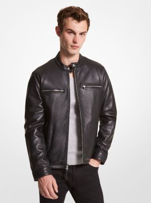 michael kors men's leather jacket