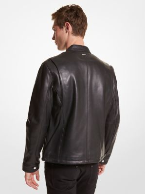 Michael kors shop leather jacket mens