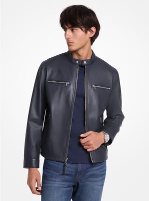 Chamarra de piel estilo motociclista