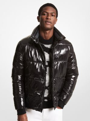 Black patent 2025 puffer jacket