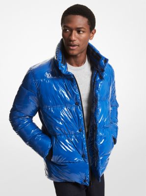 Michael kors mens patent quilted puffer jacket on sale