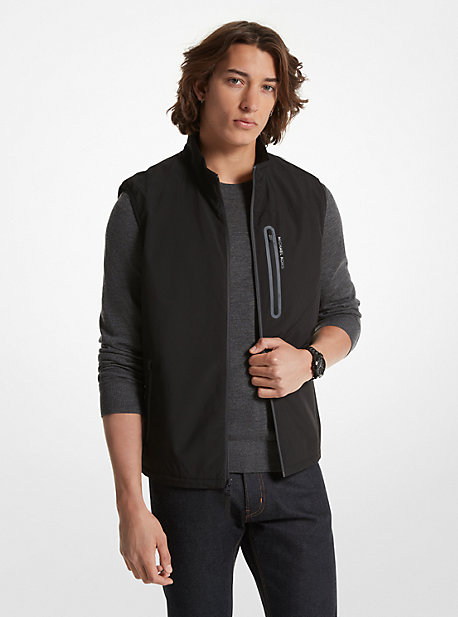 Shop Michael Kors Bray Woven Vest In Black