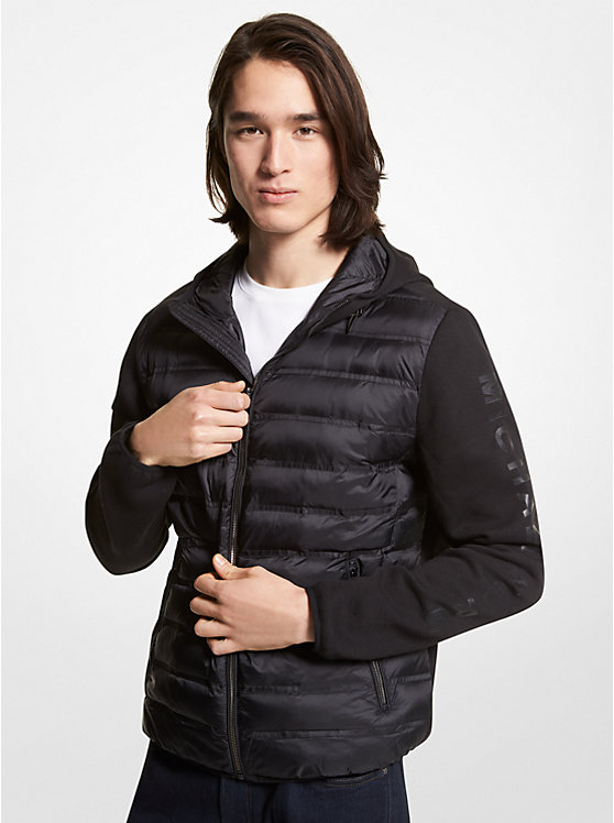 Camouflage Quilted Nylon Hooded Jacket image number 0