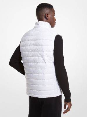 Daunenweste aus abgestepptem Nylon mit Logostreifen image number 1