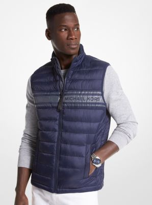 Logo Tape Quilted Nylon Puffer Vest