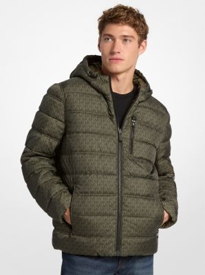 Michael Kors Signature Logo Reversible Jacket In Green