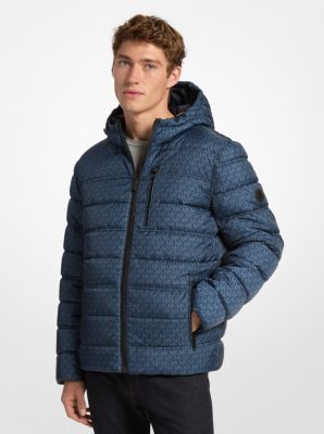 Michael Kors Signature Logo Reversible Jacket In Blue