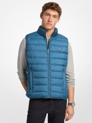 Michael Kors Abbou Signature Logo Reversible Vest In Blue