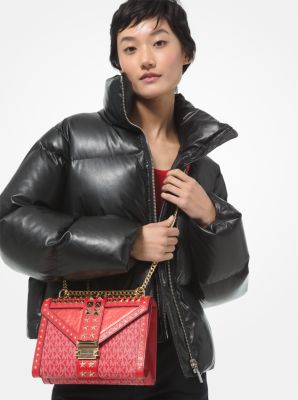 Quilted Faux Leather Puffer Jacket 